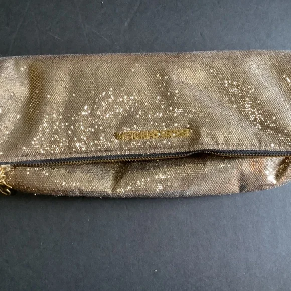 VICTORIA’S SECRET Glitter Gold clutch SPARKLING purse tote - Picture 2 of 5